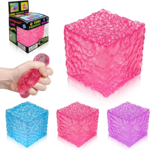 Zhgood Cube Squishy Fidget Toys,Pink Slow Rising Stress Ball for ADHD