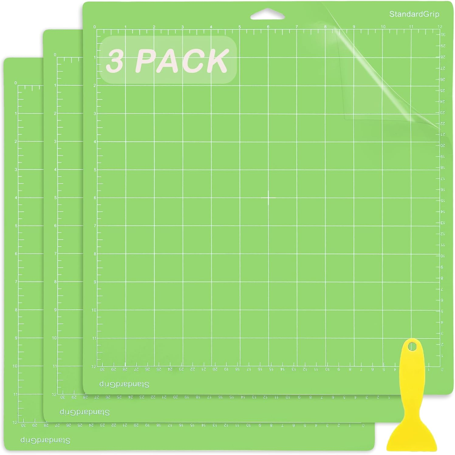THANMAO Standard Grip Cutting Mat 3 Pack,12"x12" Standard Grip Cutting Mats for Cricut Maker 3//Explore 3/Air 2/Air/One,Replacement Accessories Card for HTV/Cardstock/Paper/Adhesive Vinyl