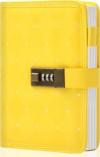 CAGIE Diary with Lock for Girls Women Leather Vintage Journal with Lock Refillable B6 Locked Diary 224 Pages Secret Lockable Journals with Gift Box for Teen Girls 8.0 x 5.5 Inch, Yellow