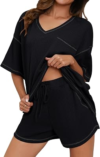 BECOTAL Womens Waffle Short Pajama Set