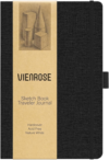 Vienrose 8.7″x5.7″ Sketch Books, Linen Cover Sketching Book with Acid-Free Paper, 111lb/180gsm Drawing Pad for Kids, Beginners & Professionals, Art Supplies for Adults & Students(Black, 60 Sheets)