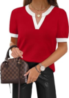 WIHOLL Short Sleeve Sweater Tops