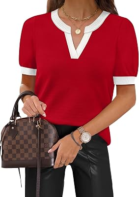 WIHOLL Short Sleeve Sweater Tops