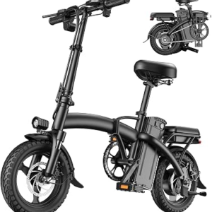 Folding Electric Bike for Adults, Foldable 14″ Ebike for Teens | 1000W Peak, 48V 10Ah 480Wh, 45Mi PAS, UL2849,