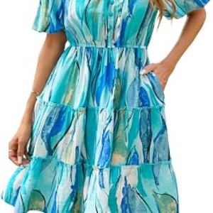 BTFBM Women Summer Floral Short Dresses