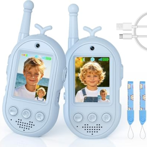 Video Walkie Talkies for Kids Toys – 2 Pack Rechargeable | Walkie Talkie with Camera and Screen,Outdoor Camping Games,Christmas Birthday Gifts for Boys Girls Age 3-12(Blue)