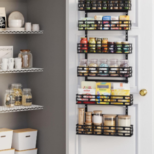 NQW 6-Tier Over Door Pantry Rack, Heavy Duty Hanging Storage Organizer
