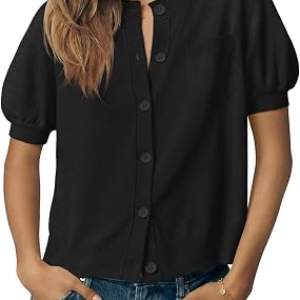 SAODIMALLSU Womens Puff Short Sleeve Cardigans