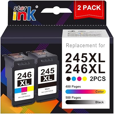 Starink 246XL 245XL Ink Cartridge Replacement for Canon Ink 245 and 246 PG-245XL CL-246XL Compatible with Canon 245XL 246XL Combo Pack for Pixma MX490 MX492 MG2522 TR4522 TR4520 TS3122 TS3322 Printers