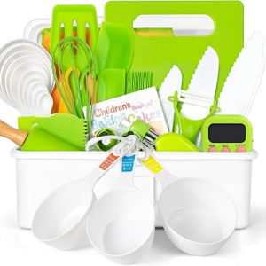 37PCS Kids Cooking Sets Real, Kids Cooking and Baking Gift Set with Storage Case Timer Kid Safe Knives Cutting Board, Toddler Real Kitchen Accessories, Birthday Gifts for Girls & Boys Age 3 – 8