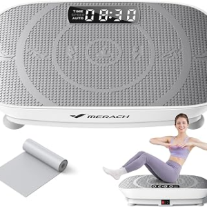 MERACH Vibration Plate Exercise Machine, Whole Body Workout Equipment for Women, Bluetooth and Silicone Pedal, Vibration Plate with Auto Mode, Vibrate Fitness Platform for Home