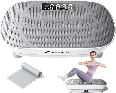 MERACH Vibration Plate Exercise Machine, Whole Body Workout Equipment for Women, Bluetooth and Silicone Pedal, Vibration Plate with Auto Mode, Vibrate Fitness Platform for Home