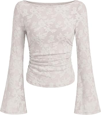 ANRABESS Long Sleeve Crop Tops