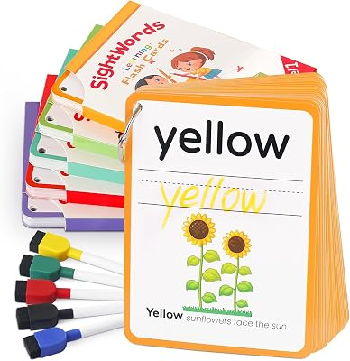 DEGIDEGI Big Size Sight Words Flash Cards Kindergarten, 250 Dolch Sight Words Game with 5 Levels, Preschool Toddler Flash Card for Writing Reading Spelling Game, Educational Learning Toy for Kid Age 3