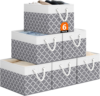 StorageTastic Storage Bin,Collapsible Storage Basket For Organizing,Large Storage Boxes With Rope Handles,Storage Containers,Clover Grey,6 Pack