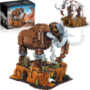 Huge Mammoth Fossil Building Kit with Habitat Base, Elephant Crossing Toys Compatible with Lego Animal Dinosaur Sets,Birthday Gift for Adults & Kids Aged 14+, 1310 PCS