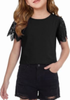 CHARMWM Girls Short Sleeve Tops