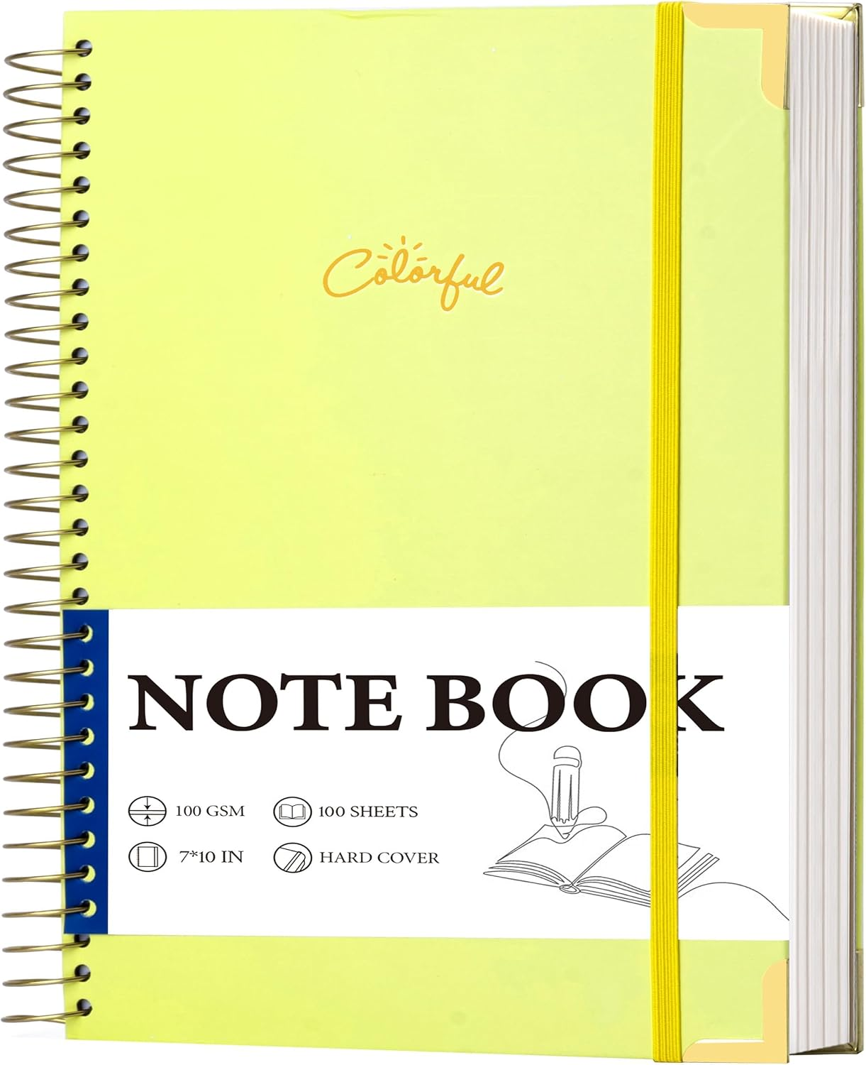 Yoment B5 Spiral Notebook, Hardcover, College Ruled, 200 Pages, 100 GSM