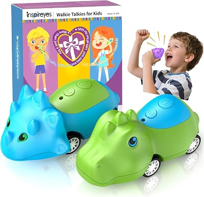 Walkie Talkies for Kids Rechargeable Dino Toy Cars for Boys Girls Ages 3-8 | 48H Playtime 2 Way Radio Toy, Fun Dinosaur Car for Kids Indoor & Backyard, Great Birthday Gifts for Toddler 2 pack