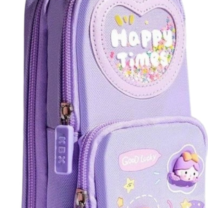 Cilox Pencil Case with 3 Compartments, Canvas Storage Pen Case, Cute Pencil Pouch for Girls, Stationery Tool Zipper Pouch for art organizer and kids tool