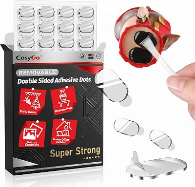 Removable Clear Mounting Putty with Pull Tab, No Residue Adhesive Putty for Museum Display Action Figures, Gel Stick Tack Adhesive Dots to Keep Things in Place, 160 Pcs 0.31" x 0.51"