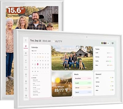 Ingnok Digital Calendar Wall Touchscreen, Family Planner,15.6Inch | No Subscription, Real-Time Calendar Sync,Family or Personal Organizer, Wi-Fi, 32GB,Chore Chart, Reminders,Photo Frame