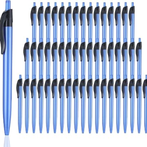 Retractable Blue Ballpoint Pen Pack of 50 Blue Pens Bulk for Smooth Writing 1.0mm Medium Blue Ink Pen with Comfort grip, Idea for Journaling, Planner, Note Taking Office School Supplies