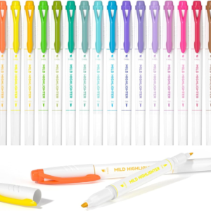 Shuttle Art Pastel Highlighters, 18 Colours Dual Tip Highlighters, Highlighter Markers Assorted Colours, Perfect for Colouring, Underlining, Highlighting, Journaling in School Office Home
