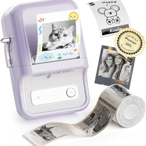 NIIMBOT B21 Pro Label Maker, 300DPI HD Label Printer, Ideal for Notes,Photos, Study Graphics, Memo Maker,50x30mm Label(Purple)