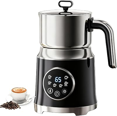 6 in 1 Electric Milk Frother and Steamer, Large Capacity Detachable Electric Milk Frother, Automatic Warm and Cold Foam Maker, Hot Chocolate Maker, BPA Free
