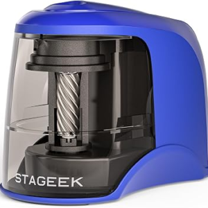STAGEEK Electric Pencil Sharpener, Plug in or USB/Battery Operated, Blue