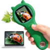Nature Exploration Microscope for Kids, 500X Portable Digital Microscope with 2″ IPS Screen, Plant Leaf Observation STEM Toy Age 5-12 (Green)