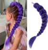 Purple Braids Ponytail Hair Pre Braiding Hair With Tie 24inch
