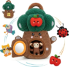 TSYAN Plush Treehouse Sensory Baby Toys with Stuffed Animals & Mirror