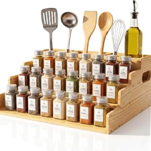 WOOORGANIX 3 Tiered Wooden Spice Rack