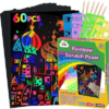 ZMLM Scratch Paper Art Set: 60 Pcs Magic Art Craft Kid Return Gifts Scratch Paper Supplies Toddler Preschool Learning Toys for Age 3 4 5 6 7 8 Girls Boys Birthday Activities Party Favors