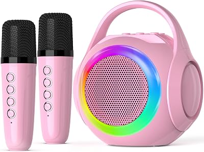 HOCKVILL Mini Karaoke Machine for Kids with 2 Microphones