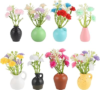 Cute Mini Vase Magnets for Fridge, Refrigerator Magnets Decorative – 8 Pcs Small Resin Vases with Artificial Flowers, Kitchen Decor Office Locker Whiteboard Gifts