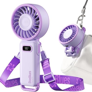 Diveblues Portable Turbo Fan, 100 Speed Handheld Fan with Strong Airflow, Foldable 4 in 1 Personal Fan for Neck, Desk & Travel, USB-C Rechargeable, Lightweight for Summer, Concerts & Outdoor Use