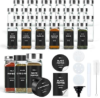 OMOZUN 24Pcs Spice Jars with Stainless Steel Lids