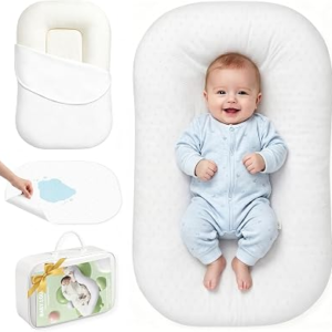 UMEIJA Baby Lounger Infant Support Cushion with Separate Waterproof Pad for 0-24 Months Baby Lounger Pillow Soft Cotton Breathable Infant Floor Seats & Loungers for Newborn Baby Gifts Travel Essential