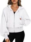 ANRABESS Zip Up Hoodie Cropped Sweatshirt