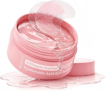 PDRN Under Eye Patches for Puffy Eyes & Dark Circles with Peptide, Niacinamide & Collagen, Hydrating Eye Mask for Rejuvenating & Nourishing, Travel Essentials 60 Count, Korean Skin Care