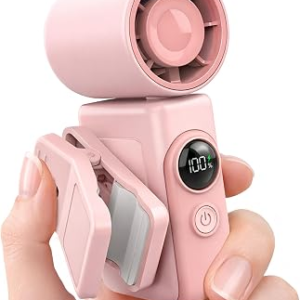 Hotsales Clip-On Portable Fan, 13500 RPM High-Speed Rechargeable Handheld Mini Fan, LED Display, 360° Rotating Detachable Clip, Stroller Fan for Baby, Travel Essentials, Summer Gifts for Women and Men