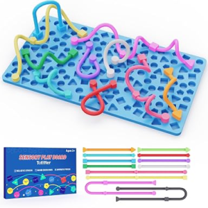 Sensory Activity Board,Fidget Toys for Kids & Adults with Shape Matching, Quiet Busy Board for Travel, Airplane, Car& Classroom, Calming Sensory Toy for Focus & Relaxation, Autism