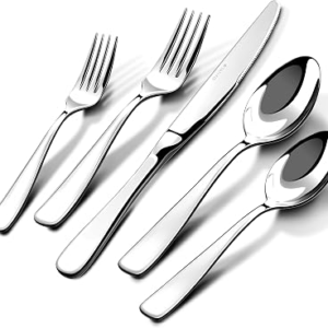 Silverware Set for 8, 40 Piece Heavy 18/10 Stainless Steel Flatware Utensils Cutlery Set, Mirror Polished knives Forks and Spoons Silverware Sets,Dishwasher Safe for Dinner Home Kitchen,Wedding Party