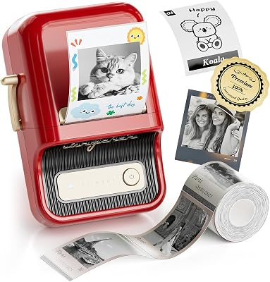 NIIMBOT B21 Pro Label Maker, 300DPI HD Label Printer, Ideal for Notes,Photos, Study Graphics, Memo Maker,50x30mm Label(Red)
