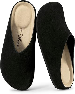 ATHLEFIT Womens Slip On Suede Clogs