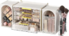 nohozi 4-Tier Drawer Makeup Organizer, 3-in-1 Free Combination Cosmetic Storage with Lipstick Holder & Brush Rack, Skincare Organizer with Mini Tray for Vanity Bathroom Bedroom Dorm