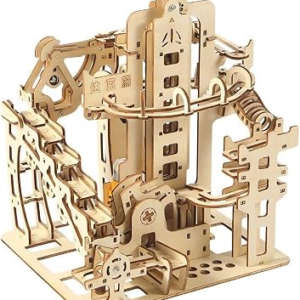 Adult 3D Wooden Marble Run Puzzle Kit, DIY Mechanical Model Construction Set, Educational STEM Puzzle Desktop Toy or Decorative Item for Teens Aged 14 and Up